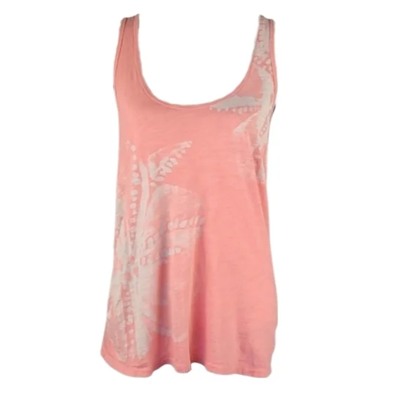 American Eagle Tropical Peach Pink/Orange Racerback Tank Top Tee, Size L - Picture 4 of 4